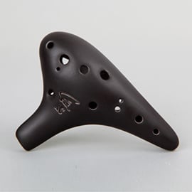 Focalink Stein AC Ocarina - Black Glaze - 12 Holes - Clay