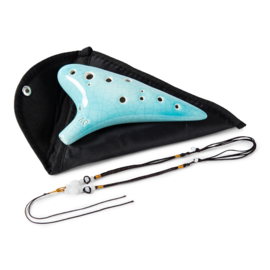 Soundscape 'Cooller' Ceramic 12-Hole Ocarina in C Major - Light Blue + Accessories