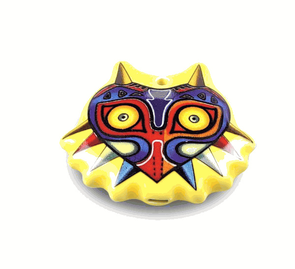 STL Majora's Mask Necklace Ocarina - 4 holes - Ceramic (Soprano)