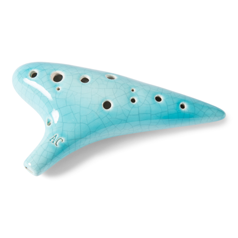 Soundscape 'Cooller' Ceramic 12-Hole Ocarina in C Major - Light Blue + Accessories