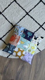 Lappenkussen 'kleur & navy stripes'