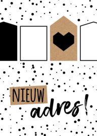 Set van 5 verhuiskaarten met envelop 'Nieuw adres!'