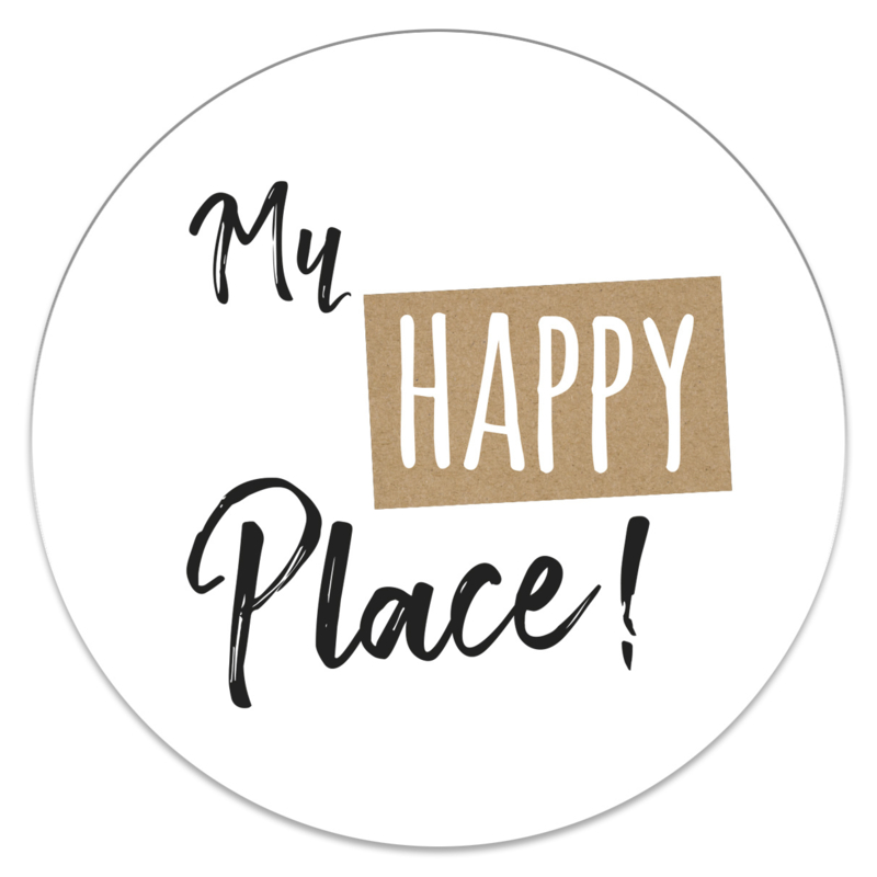 Muurcirkel 'My HAPPY Place'   35cm