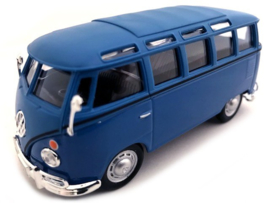 VW T1 SAMBA BUS + TOW BAR BLAUW 1:43