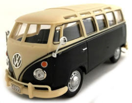 VW T1 SAMBA BUS + TOW BAR ZWART/CREME 1:43