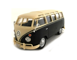 VW T1 SAMBA BUS + TOW BAR ZWART/CREME 1:43