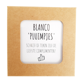 Blanco mini Pluimpjes set | 40 kaartjes om zelf de liefste complimenten te schrijven
