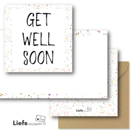 Get well soon | 15x15cm | dubbele uitvoering met enveloppe