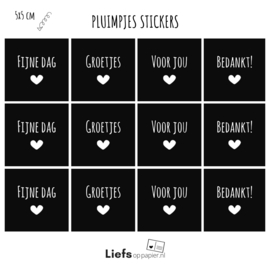 Pluimpjes stickers divers | 12 stuks