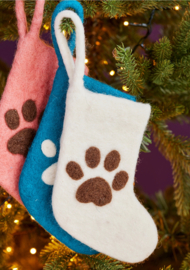 Mini kerstsok met dierenpoot