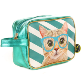 Toilettas Kat (blauw)