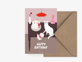 Verjaarsdagskaart Kat - Happy Birthday