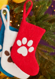 Mini kerstsok met dierenpoot