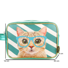 Toilettas Kat (blauw)