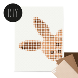 Dot on DIY stickerposter 'konijn' voor kinderen