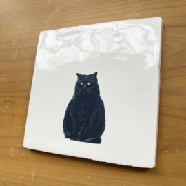 Decoratieve tegel - Zwarte Kat