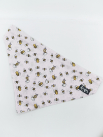 Bandana - roze met bijen