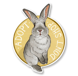 Sticker konijn - Adopt Don't Shop