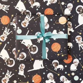 Inpakpapier - Honden en katten astronaut