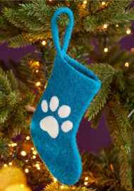 Mini kerstsok met dierenpoot