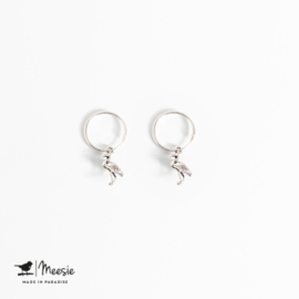 Oorring flamingo zilver