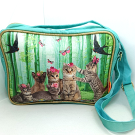 Schoudertas Cat Party (medium)