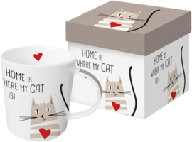 Mok in giftbox - Home is where my Cat is