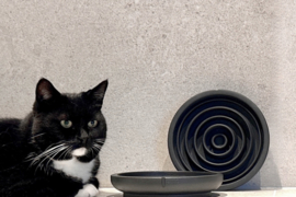 Pino Limited Edition Black kattenvoerbak (gemarmerd)