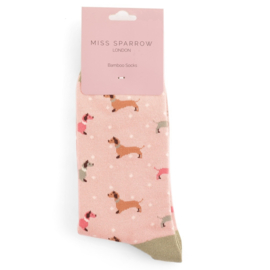 Damessokken Dogs & Spots (roze)