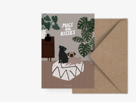 Kaart Honden - Pugs & kisses