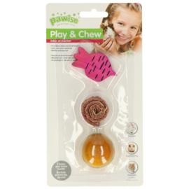 Pawise Play & Chew hout & loofah
