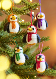 Set van 5 vilten pinguins