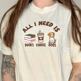 T-shirt Books Coffee Dogs