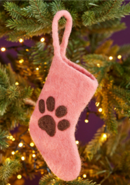 Mini kerstsok met dierenpoot