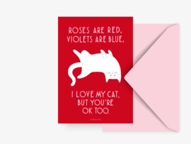 Kaart Kat - Roses are red
