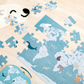 Puzzel in koffer 'Endangered Animals' (54 stukjes)