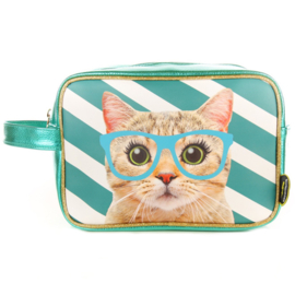 Toilettas Kat (blauw)