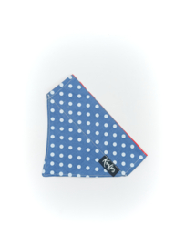 Bandana - Rood/blauw met stippen (tweezijdig)