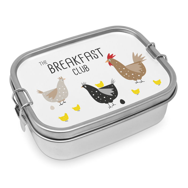 RVS Lunchbox met kippen