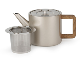 Theepot ' Duet Design Narvik' - 1,1 liter Metallic Champagne - Bredemeijer