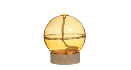 Led Olielamp Glas met timer - Oker