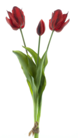 Real Touch Tulpen Groot 48 cm - 3 Kunst Tulpen - Red