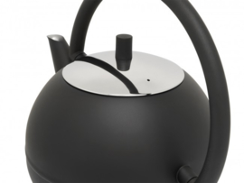 Dubbelwandige Theepot 'Duet Design Saturn' - Mat Zwart 1,2 liter - Bredemeijer