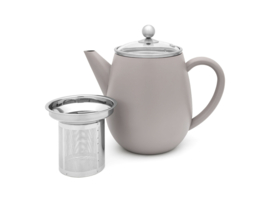 Dubbelwandige Theepot 'Duet Eva' - Concrete Grey 1,1 liter - Bredemeijer