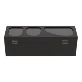 Theedoos Senna 4-vaks - Zwart - Jens Living