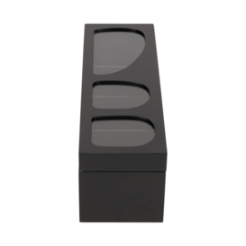 Theedoos Senna 4-vaks - Zwart - Jens Living