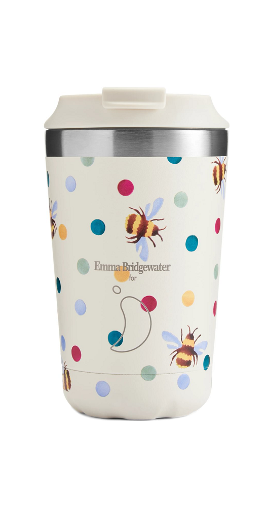 Chilly's Bottle - Chilly's Tea/Coffee Cup - Polka Dots & Bees - 340 ml