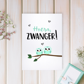 Kaart - Hoera Zwanger