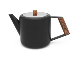 Dubbelwandige Theepot 'Duet Design Boston' - Matt Black Wood 1,1 liter - Bredemeijer