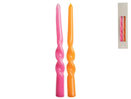 Dinerkaars Swirl 25 cm Oranje Roze - Set van 2 stuks - Gusta